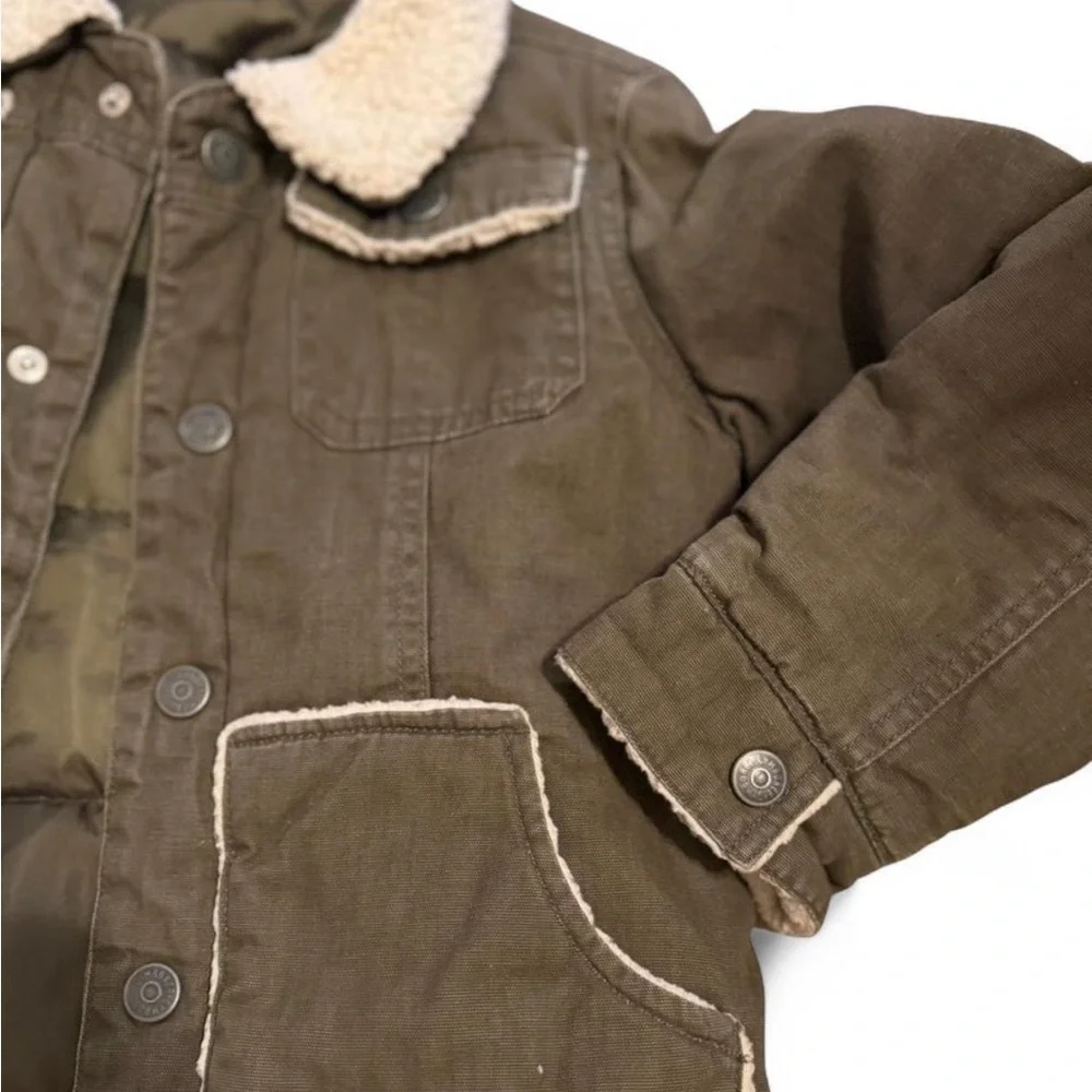 Little boys Gymboree Sherpa Collar Olive green Jacket